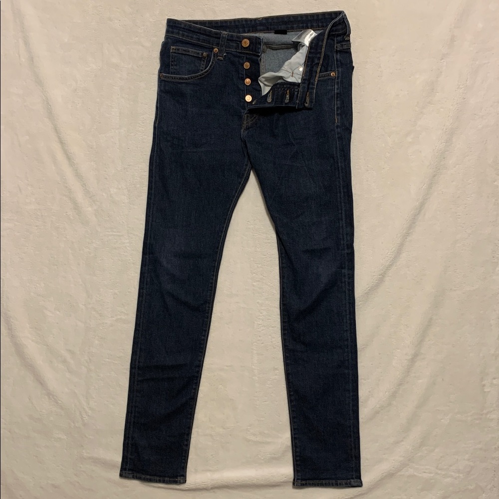 &Denim H &M dark wash skinny button fly  jeans women’s 32x30